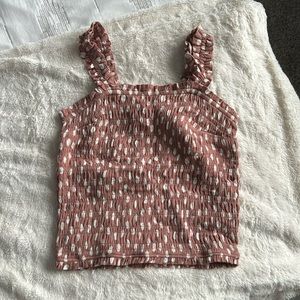 Abercrombie & Fitch Tank Top Polka Dot - rusted pink color